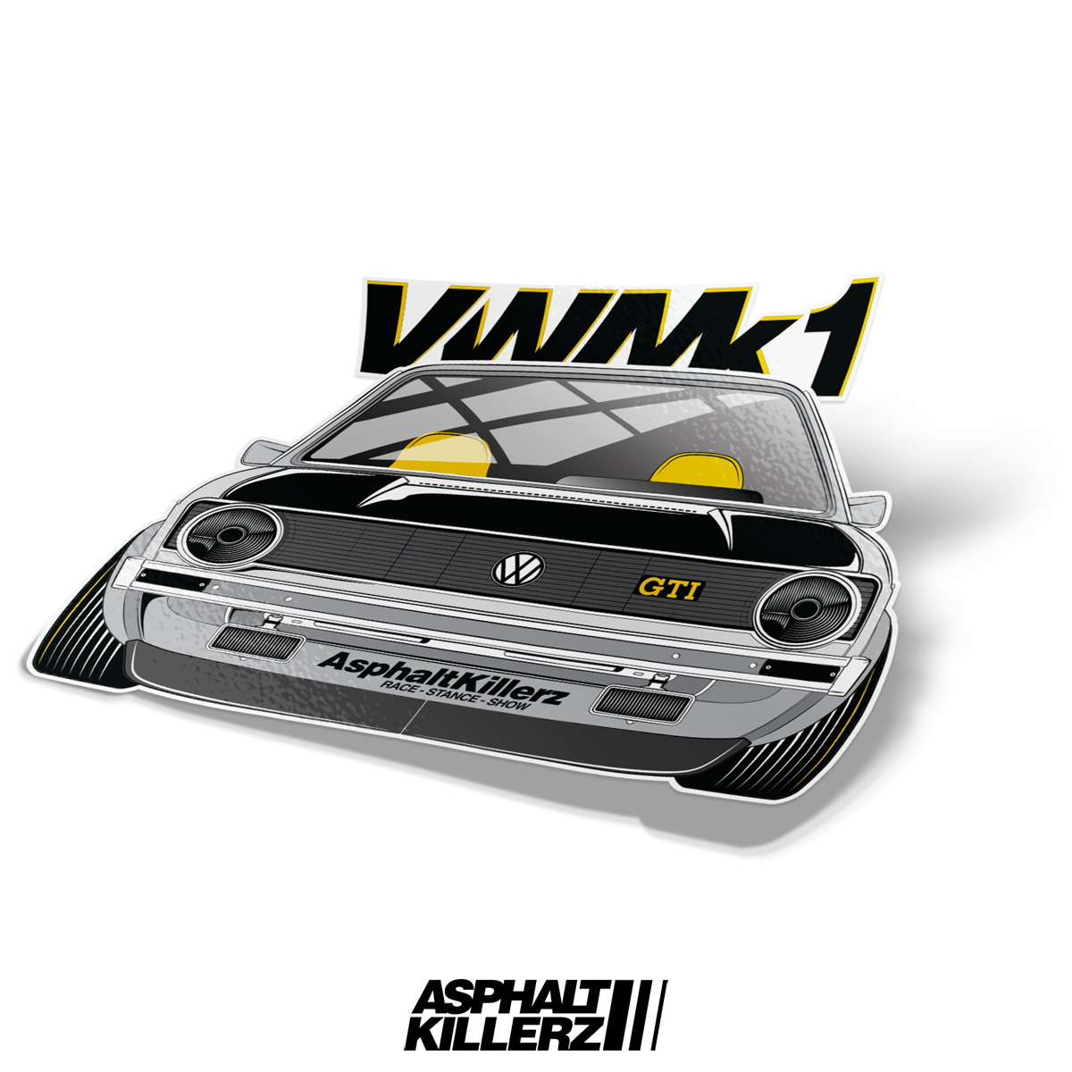 Stickers VW Volkswagen Logo Racing Design - Gamme 3M Pro - GTStickers