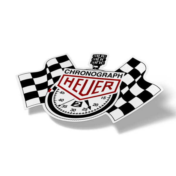 Chronograph Heuer Clock Flags Vintage Porsche IMSA Racing Sticker