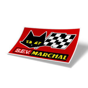 S.E.V. Marchal Red background Vintage IMSA Racing Sticker