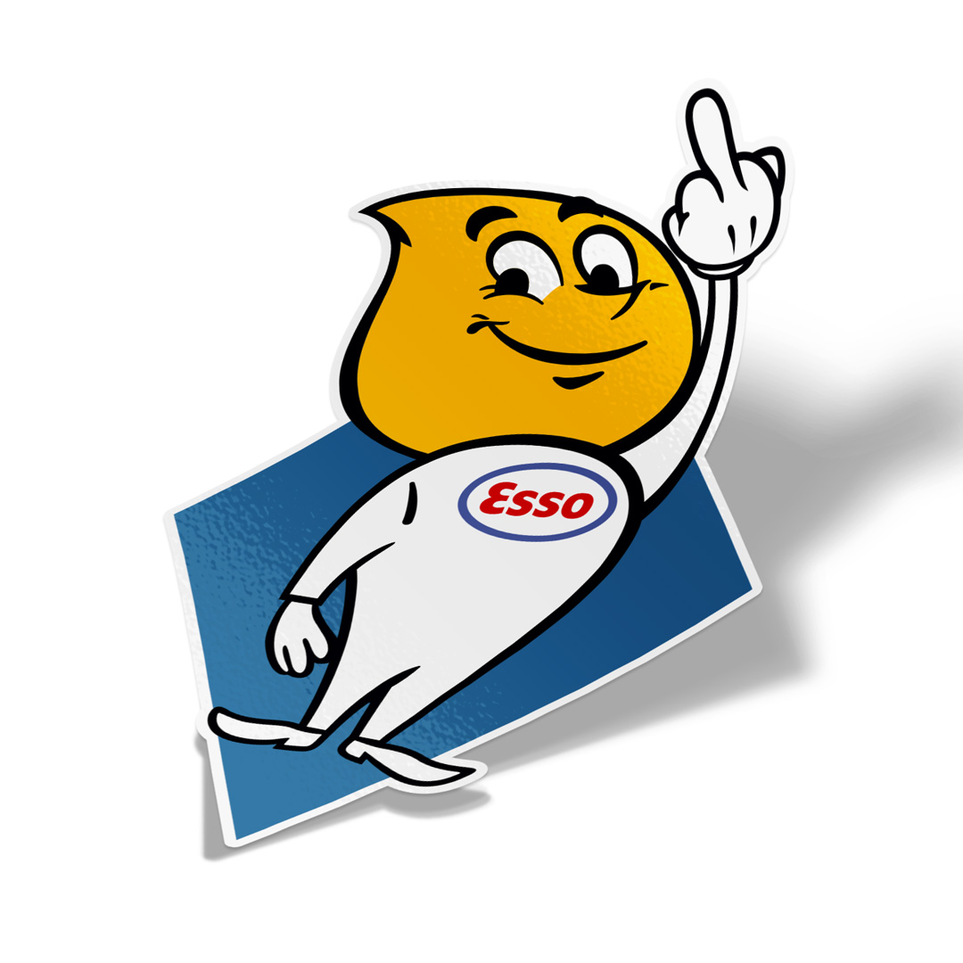 Esso Oil Drop Man Service Station Bird Vintage IMSA racing sticker Porsche