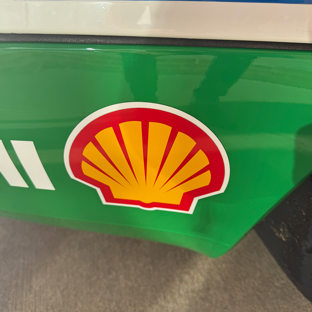 Shell Red Orange Vintage Porsche IMSA Racing Sticker - Image 2