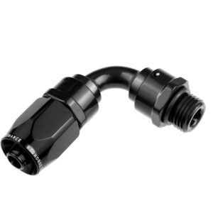 RedHorse Black -6 AN 90 degree hose end with ORB male end
