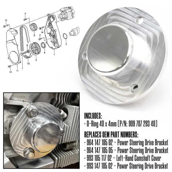 Camshaft Power Steering Drive Block-Off Cover Plate for 964 993 Porsche ...
