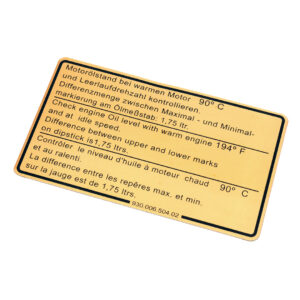 930-006-504-02 Engine Oil Level Decal Fits Porsche 911 1981-1989