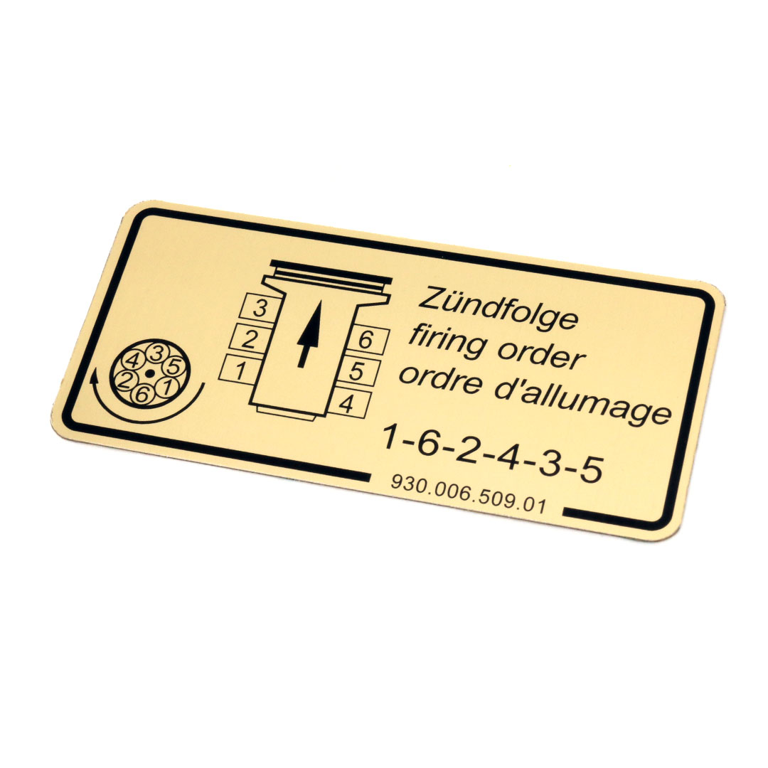 9930-006-509-01 Firing Order Decal, Fits Porsche 911 1984-1989