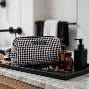 The Art of Driving Pepita Toiletry Bag — Built for the Drive