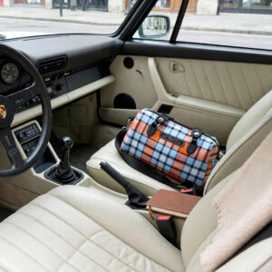 The Art of Driving Spirit of Le Mans Racing Blue Orange Purse  — Built for the Drive
