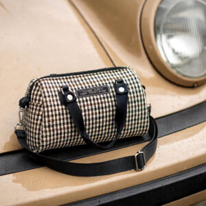 The Art of Driving Whiskey / Black / White Pepita Purse  — Built for the Drive
